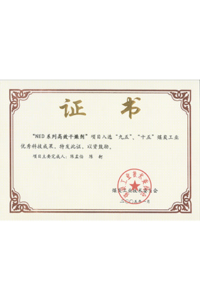 2005年1月NED系列高效干燥劑獲“九五、十五”科技成果獎